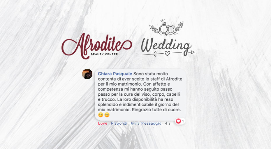 Testimonianza sposa Afrodite Beauty Center