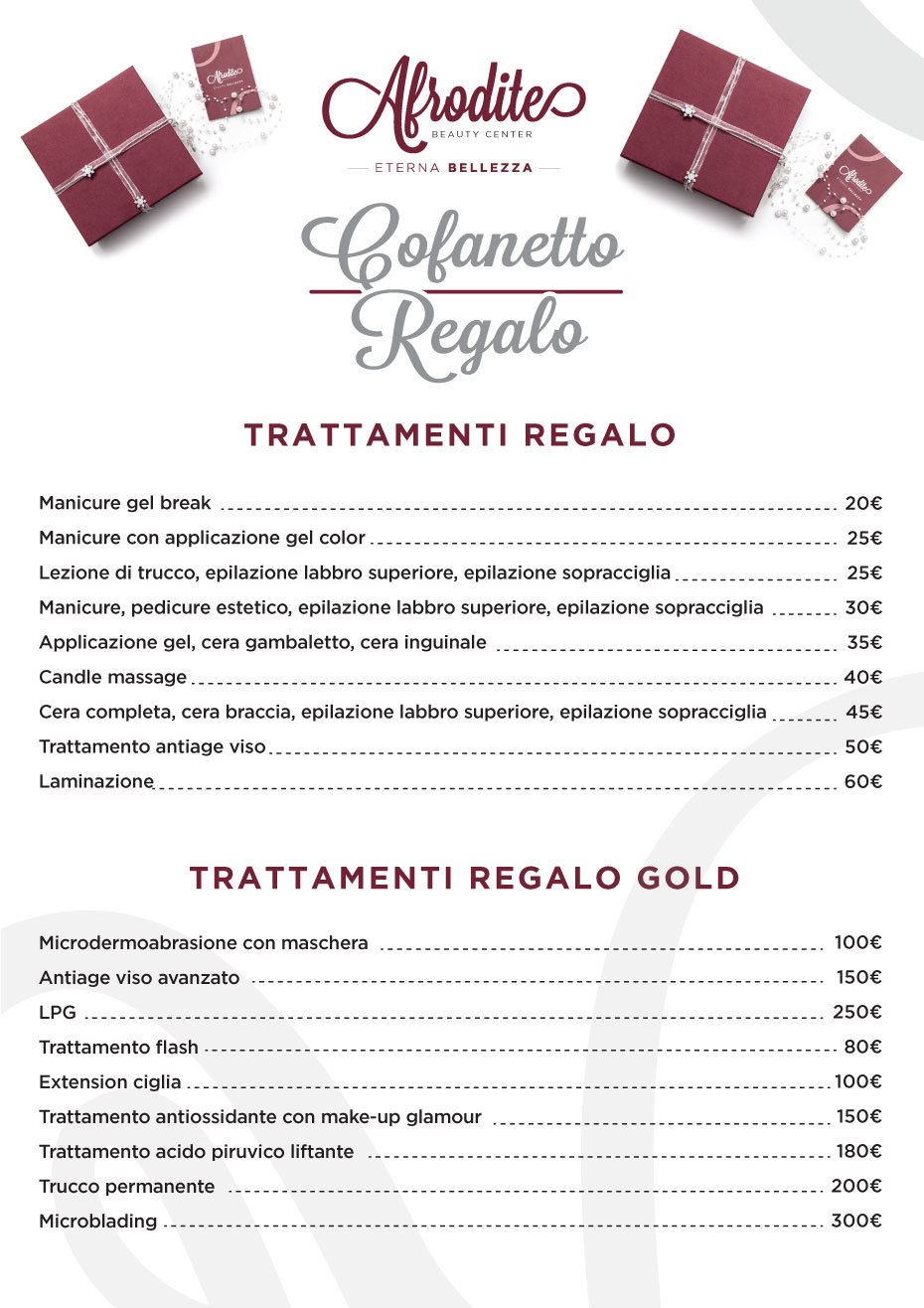 Trattamenti regalo afrodite beauty center